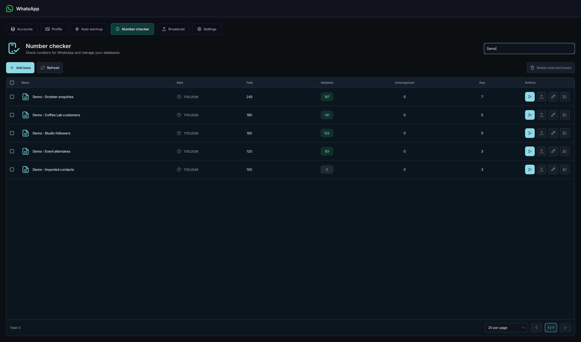 Databases — WhatsApp / DeadSouls